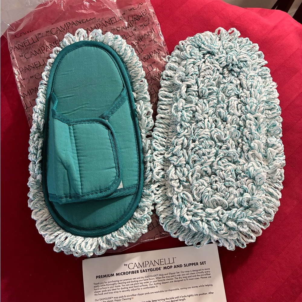 NIB Campanelli EasyGlide Microfiber Mop Replacement Pads / Slippers
